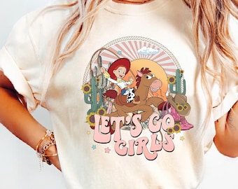 Comfort Colors Disney Toy Story Jessie and Bullseye Let's Go Girls Shirt, Vintage Long Live Cowgirls Shirt, Disneyland Family Matching Shirt