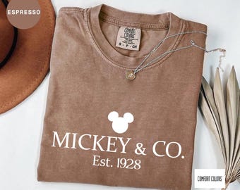 Comfort Colors Mickey & Co T Shirt, Mickey and Co. est. 1928 Shirt, Unisex Tee, Mickey And Friends Shirt, Disney Shirts, Disney Trip Shirt
