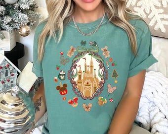 Comfort Colors Disney Coquette Bow Christmas Shirt, Mickey xmas Shirt, Disney Magic Castle Christmas Tee, Disney Trip Shirt Nutcracker Tee