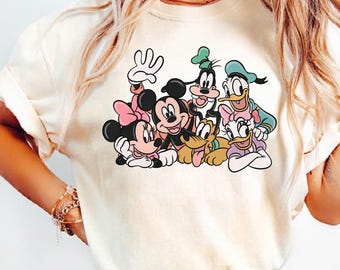 Retro Mickey And Friends Comfort Color Shirt, Mickey & Co Shirt, Disneyland Tee, Disneyworld Shirt, Disney Family Vacation Tee, Gift for Her