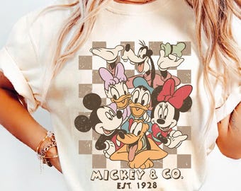 Retro Mickey & Co 1928 Comfort Colors Shirt, Disneyland Trip Shirt, Disneyworld Shirt, Mickey And Friends Family Shirt, Disney Gift