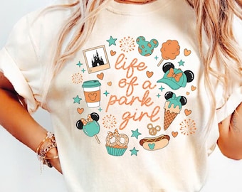 Comfort Colors® Disney Life Of A Park Girl Shirt, Coquette Bow Mickey Minnie Ears Tee, Disney Family Trip Top, Disney Birthday Teen Shirt