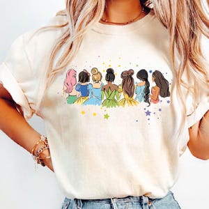 Retro Disney Princess Comfort Colors Shirt, Watercolor Princess Shirt, Disney Trip T-Shirt, Disney Princess, Disneyworld Princess Gift