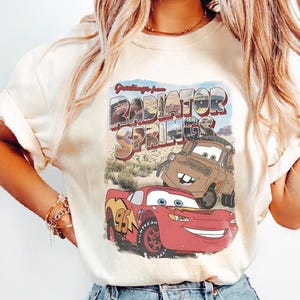 Comfort Colors Radiator Springs Cars Movie Shirt, Vintage Lightning McQueen Shirt, Cars Movie Disney Shirt, Disney Family Trip Shirt