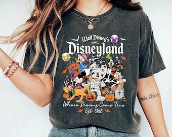 Comfort Colors Retro Walt Disney's Disneyland Halloween Shirt, Mickey Ghost Shirt, Mickey and Friends Halloween Shirt, Halloween Party Shirt