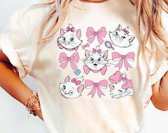 Cute Disney Marie Cat in Paris Comfort Color Shirt, Disney The Aristocats Tee, Disney Cat Characters Lover Shirts, Disneyland Vacation Tee