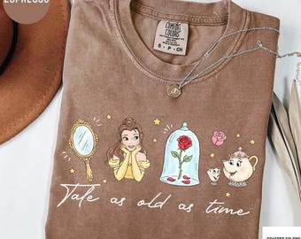 Comfort Colors Vintage Tale as Old as Time Shirt, Disney Princess Belle Shirt, Disney Women Shirt Retro Princess Shirt Magical Kingdom Shirt