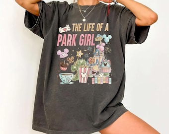 Comfort Colors Coquette The Life Of A Park Girl Disney Castle Shirt, Retro Pastel Best Day Ever Tee, Disney World Happiest Place Shirt