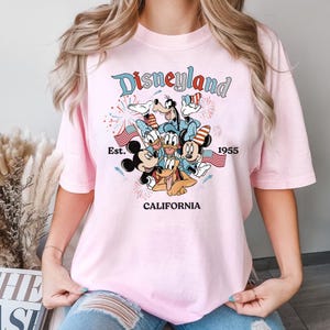 Retro Disneyland California Comfort Color Shirt, Disneyland Est 1955 Shirt, Mickey And Friends Shirt, Disney Vacation Tee, Walt Disney World image 3