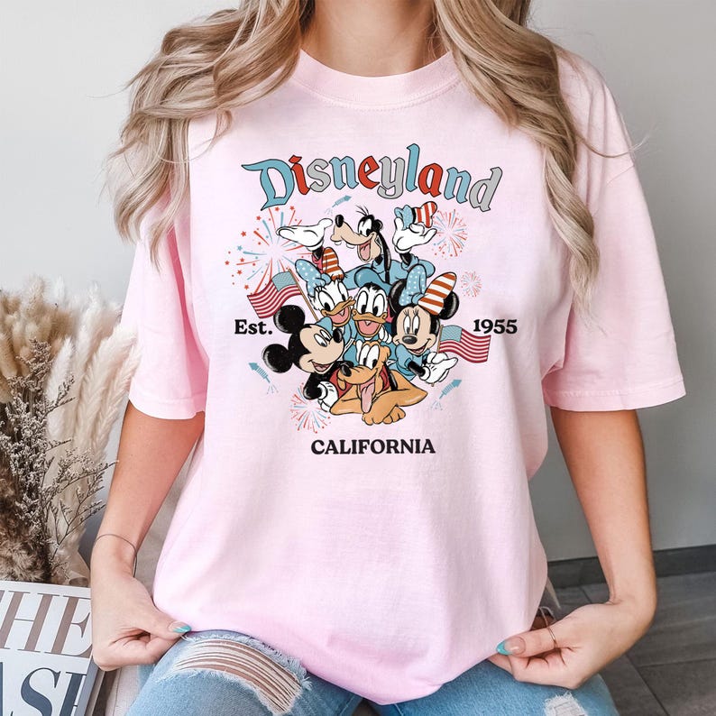 Retro Disneyland California Comfort Color Shirt, Disneyland Est 1955 Shirt, Mickey And Friends Shirt, Disney Vacation Tee, Walt Disney World image 3