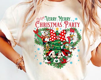 Disney Christmas Comfort Colors Shirt, Mickey’s Very Merry Christmas Party Shirt, Mickey & Friends Christmas Shirt, Disneyland Xmas Shirt