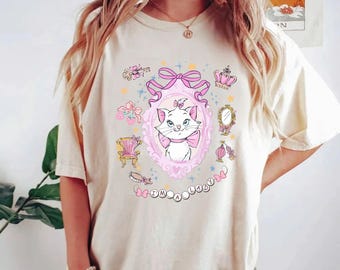 Camiseta "Soy una dama" con lazo de acuarela de Disney Marie Cat, camiseta "Los Aristogatos" con colores cómodos, camiseta "Viaje a Disneyland para chicas", camiseta "Amante de los gatos"