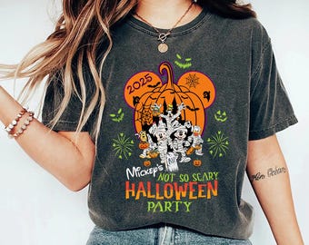 Comfort Colors Mickey's Not So Scary Halloween Party Shirt, Halloween Family T-Shirt, Disney Halloween Shirt, Mickey and Friends Shirt