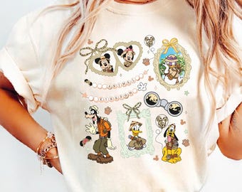 Mickey And Friends Leopard Coquette Bows Animal Kingdom Comfort Colors Shirt, Disney Safari Mode Let's Get Wild Tee,Disney Safari Trip Shirt