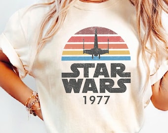 Vintage Disney Star Wars 1977 Comfort Colors Shirt, Retro Star Wars Shirt, Funny Magic Kingdom, Disney Family Trip Shirt, Galaxy's Edge Tee
