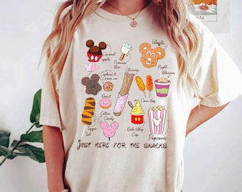 Just Here For The Snacks Shirt, Disney Snacks Comfort Colors Shirt, WDW Family Trip Tee, Disney Food Shirt, Disney Vacay Mode Shirt