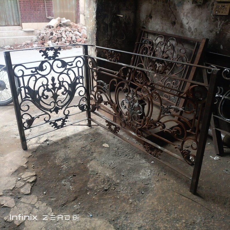 Hand-forged Wrought Iron Railing: Ornamental Terrace Balusters, Custom ...