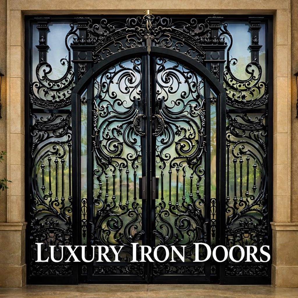 Hand-forged Wrought Iron Double Doors: Spanish Victorian Design