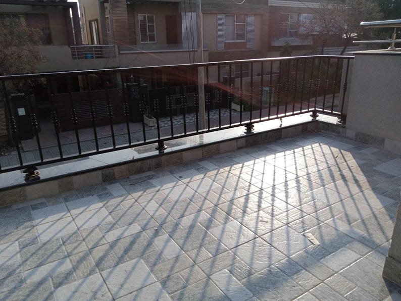 Across Railing Cast Aluminum Balcony Railing | Minimal Vertical Bar Design, Rust Free ...