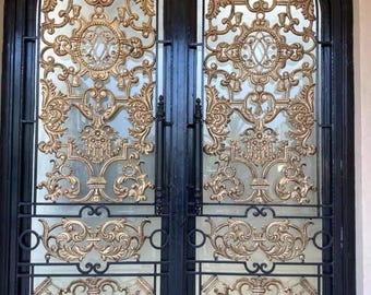 Hand-Forged Wrought Iron Double Doors: Spanish Victorian Design | Quote & Planning Only