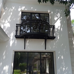 Window Balcony Railing Custom Wrought Iron Juliet Balcony Railing: Window & Terrace Extension ...