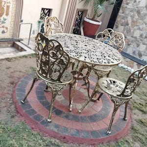 Cast Aluminum Patio Set: Rust-Free Garden Table and Chairs