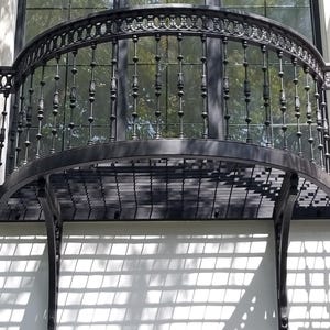 Custom Wrought Iron Juliet Balcony Railing: Window Extension