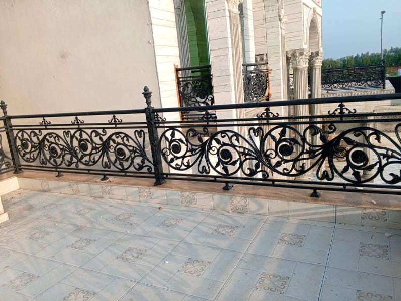 Simple Cast Iron Rails Cast Iron Balcony Railing | Quote · Mockup · Technical Drawing Options ...