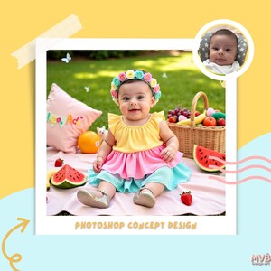 Foto personalizzate per bambini – modelli digitali per primo compleanno, regalo baby shower o decorazione cameretta, ritratti di bambini