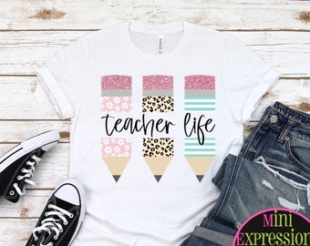 Teacher Life HTV or Sublimation Transfer Ready to Press/ Teacher transfer/ Teaching/ HTV Transfer/ Sublimation Transfer/ Leopard