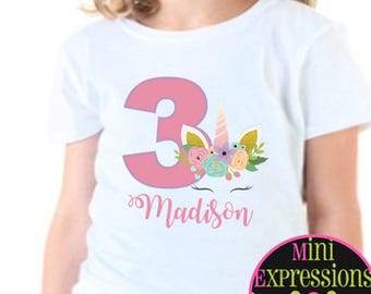 Unicorn Birthday shirt Personalized just for You