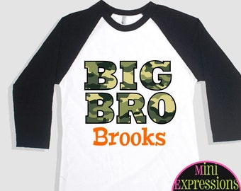 Big Brother Camo Raglan shirt Personalized Just For You