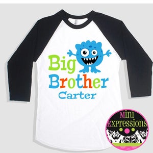 Big Brother Monster  Shirt Personalized Just for You Raglan Shirt