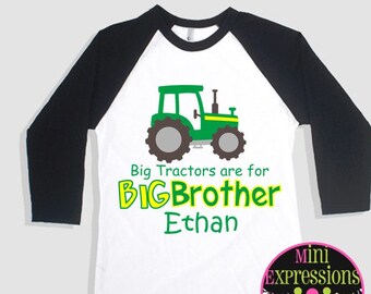 Big Brother Tractor Raglan shirt Personalized Just For You