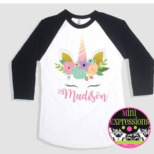 Unicorn Raglan shirt Personalized just for you