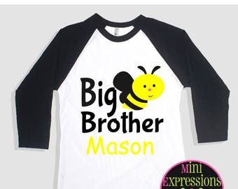 Big Brother Bee Raglan shirt Personalized Just For You