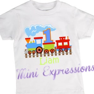 Choo Choo Train Personalized Birthday shirt, Boy Train shirt