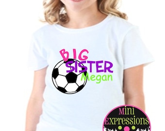 Soccer BIG SISTER shirt Personalized