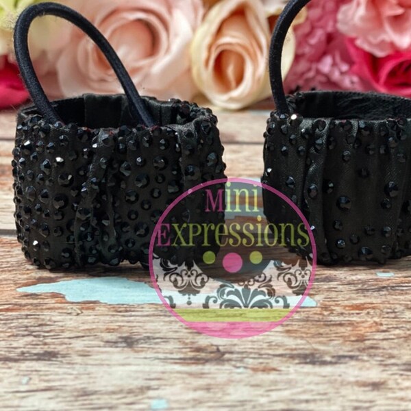 Black on black Rhinestone Scrunchie Cuff