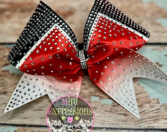 Large Rhinestone Cheer Bow Allstar Cheer Cheerleading/ school cheer/ custom colors