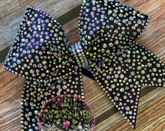 Super Bling Large Satin Rhinestone Cheer Bow