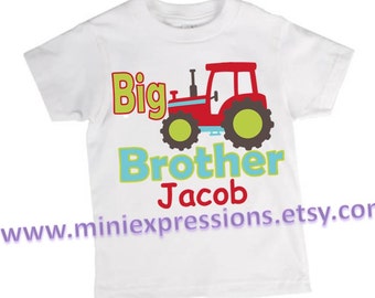 BigBrother Tractor shirt Personalized pregnancy announcement Tshirt