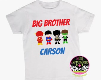 Big Brother Super Hero shirt  Personalized just for you pregnancy announcement Tshirt