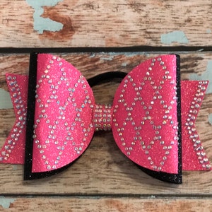 Large rhinestone Tailless Cheer Bow custom colors