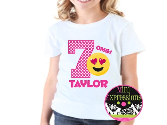 Emoji Shirt For Birthday Girls- Omg It's My 7th Birthday Tee Emoji Shirt For Birthday Girls- Omg It's My 7th Birthday Tee