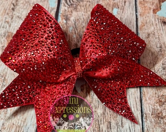 Ultimate Bling Large Satin Rhinestone Cheer Bow