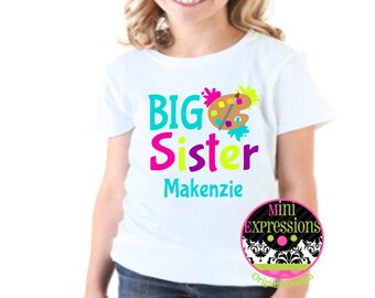 Big Sister Sister Art shirt  Personalized just for your pregnancy announcement Tshirt