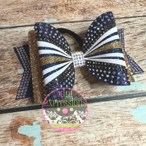 Custom rhinestone Dolly Tailless Cheer Bow