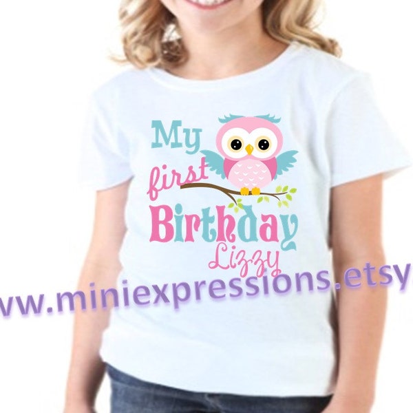 My First Birthday Owl Personalized shirt