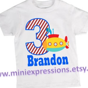 Submarine Birthday Shirt Personalized